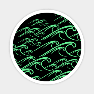 Vaporwave neon wave pattern Magnet